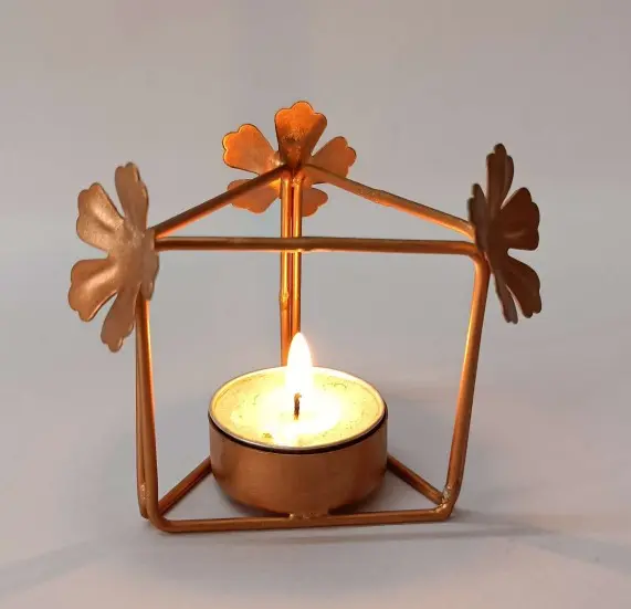 Copper Flower Tea Light